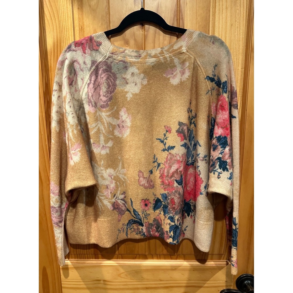 Anthropologie x Pilcro Diletta 100% Cashmere Floral Pullover Sweater Yellow XS - Picture 7 of 9